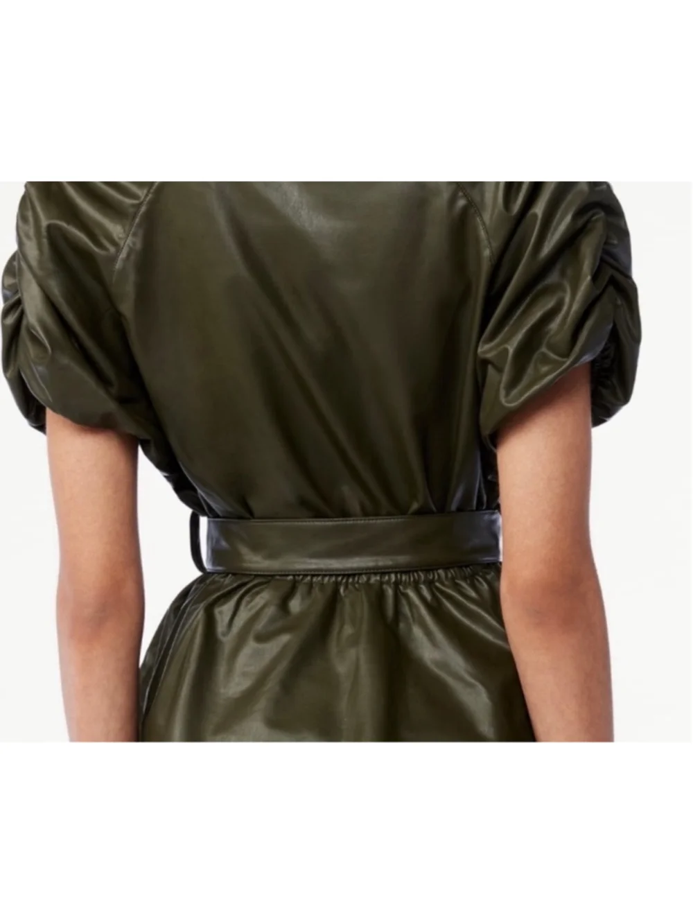 Scoop Women's Faux Leather Belted Peplum Top Women’s Size L (12/14) NWT - Picture 7 of 9